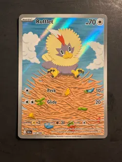 2025 Pokemon Rufflet 154 /132 S&V Black Bolt Illustration Rare Full Art Holo 001 - Image 1
