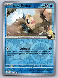 Cynthia's Feebas 052/182 Common Destined Rivals Pokemon Reverse Holo Near Mint - Image 1