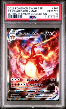 2022 POKEMON SWSH BLACK STAR PROMO #261 FULL ART/CHARIZARD VMAX PSA 10 - Image 1