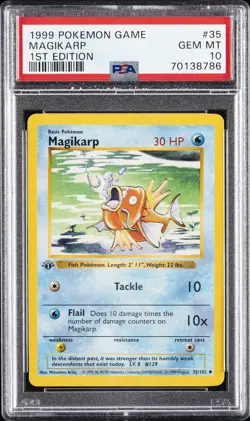 1999 POKEMON GAME 1ST EDITION #35 MAGIKARP PSA 10 - Image 1
