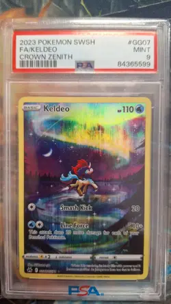 PSA 9 - Pokemon (2023) EN Crown Zenith Galarian Gallery - Keldeo #GG07/GG70 - Image 1