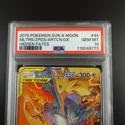 PSA 10 Moltres Zapdos Articuno 44 Pokemon Hidden Fates Holo Graded Card - Image 2
