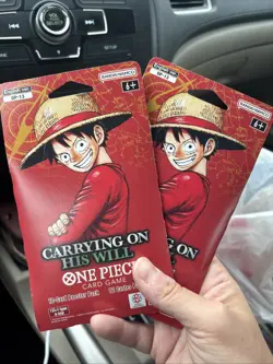 2x One Piece OP-13 Carrying On His Will Sleeved Booster Pack TWO PACKS - Image 1