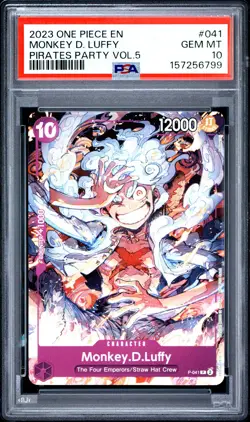 2023 ONE PIECE PROMOS PIRATES PARTY VOL.5 #041 MONKEY D. LUFFY PSA 10 - Image 1