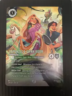 Disney Lorcana Rapunzel Flynn Rider Enchanted 239/207 Attack of the Vine Card NM - Image 1