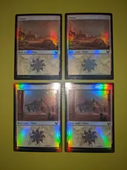 FOIL Plains x4 Strixhaven: School of Mages 4x # 366 and # 367 MTG - Image 1