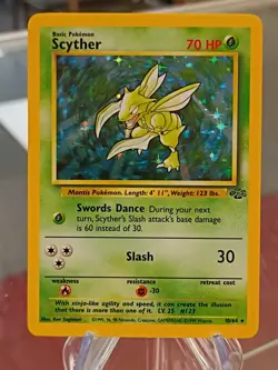 Pokemon TCG Scyther Jungle 10/64 Holo Unlimited Holo Rare - Image 1