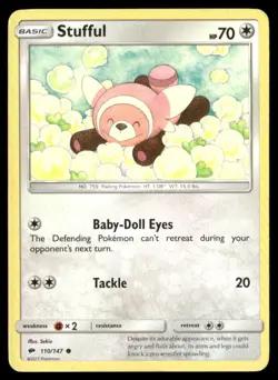 Stufful Burning Shadows 110/147 Common Pokemon Near Mint - Image 1