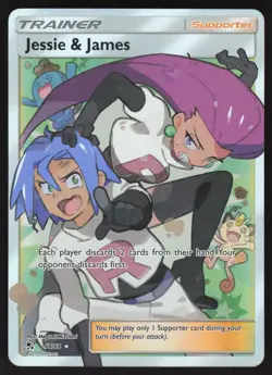 Pokemon Jessie & James (Full Art) Ultra Rare 68/68 Hidden Fates Holofoil NM - Image 1
