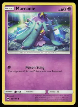 Mareanie 62/149 Common SM Base Set Pokemon Near Mint - Image 1