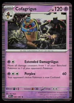 Cofagrigus 040/086 Holo Rare White Flare Pokemon Holo Near Mint - Image 1