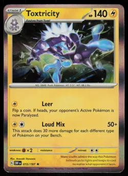 Toxtricity 072/197 Rare Obsidian Flames Pokemon Holo Near Mint - Image 1