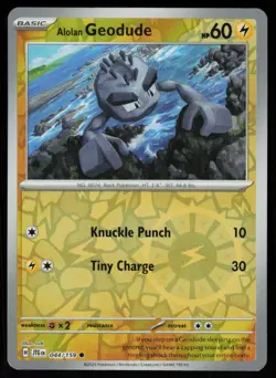 Alolan Geodude 044/159 Common Journey Together Pokemon Reverse Holo Near Mint - Image 1
