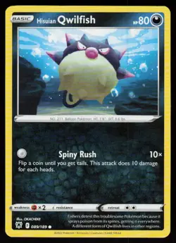 Hisuian Qwilfish 089/189 Common Astral Radiance Pokemon Near Mint - Image 1
