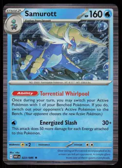 Samurott 023/086 Holo Rare White Flare Pokemon Near Mint - Image 1