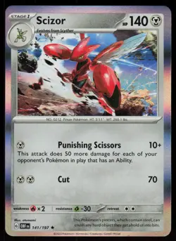 Scizor 141/197 Rare Obsidian Flames Pokemon Holo Near Mint - Image 1