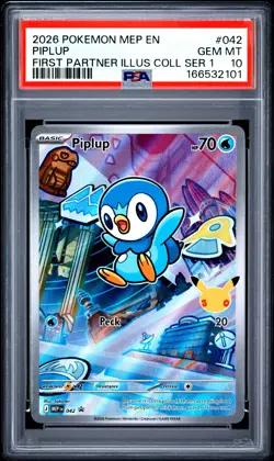 2026 POKEMON MEP EN-ME BLACK STAR PROMO #042 PIPLUP PSA 10 - Image 1