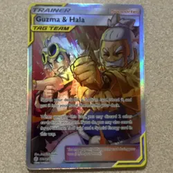 Guzma & Hala 229/236 Cosmic Eclipse Full Art TAG TEAM Holo Ultra Rare ENG 2019 - Image 1