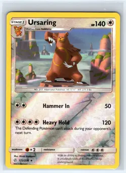 Ursaring 172/236 Rare Cosmic Eclipse Pokemon Reverse Holo Lightly Played - Image 1