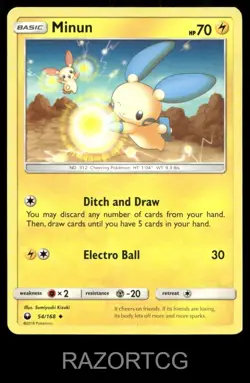MINUN 54/168 UC CELESTIAL STORM POKEMON NM/M - Image 1