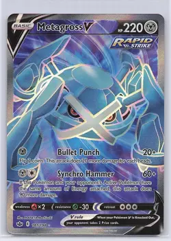 Metagross V 181/198 Ultra Rare Chilling Reign Pokemon Holo Near Mint - Image 1