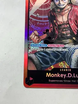 One Piece Monkey.D.Luffy ST01-001 Parallel Leader Pre-Errata Foil NM English - Image 3