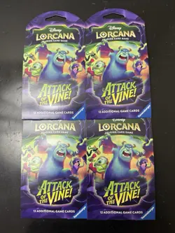 ✅ IN Hand Lot Of 23 Disney Lorcana: Attack of the Vine! Sleeved Booster Packs - Image 1