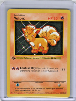 1999 Pokemon Base Set Vulpix 68/102 1st Edition Shadowless LP English - Image 1
