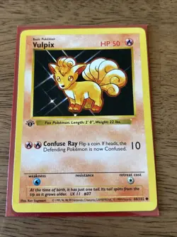 Wizards of the Coast Vulpix 68/102 Base Set Shadowless 1st Ed Common ENG 50 HP - Image 2