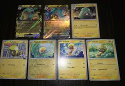 7 Tadbulb & Bellibolt Pokemon Cards NM. Includes Bellibolt EX 025/071 & 030/100 - Image 1