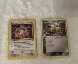 Pokemon TCG Meowth & Team Rocket's Meowth Holo Lot of 2 Cards English - Image 1