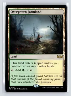 Overgrown Farmland 381 Regular Tarkir: Dragonstorm Magic: The Gathering NM - Image 1