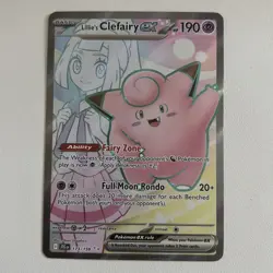 Pokemon TCG Lillie's Clefairy EX Full Art Rare Card 173/159 Journey Together NM - Image 1