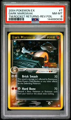 DARK MAROWAK REVERSE HOLO 7/109 TEAM ROCKET RETURNS POKEMON PSA 8 - Image 1