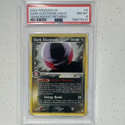 Pokemon TCG Team Rocket Returns Dark Electrode 4/109 Holo PSA 8 2004 - Image 1