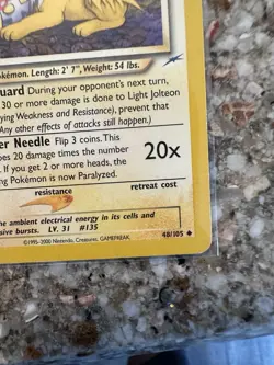 Pokemon Light Jolteon 1st Edition 48/105 Neo Destiny Rare Eevee Evolution WOTC - Image 4
