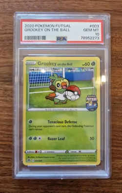 Grookey On the Ball PSA 10 - 003/005 - Pokemon Futsal Promo - Gem Mint - Image 1