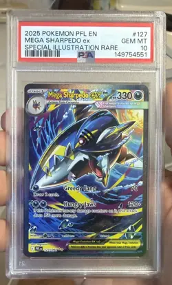 Mega Sharpedo ex 127/094 Pokemon Phantasmal Flames SIR Gem Mint PSA 10 - Image 1