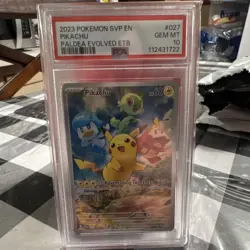 The Pokemon Company Pikachu 027 SV Promo Holo EN PSA 10 2023 - Image 1
