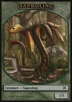 MTG Magic the Gathering Token - Saproling (5/514) Tenth Edition LP - Image 1
