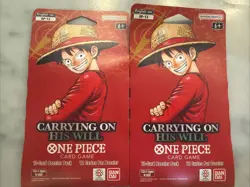 2x One Piece TCG OP-13 Carrying On His Will Sleeved Booster Packs English Sealed - Image 1