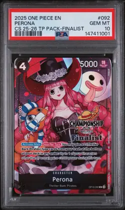 2025 ONE PIECE CHAMPIONSHIP 25-26 TOP PLAYER PACK #092 PERONA PSA 10 - Image 1