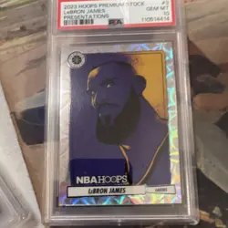 Panini 2023-24 NBA Hoops Premium Stock LeBron James Presentations #3 PSA 10 - Image 3