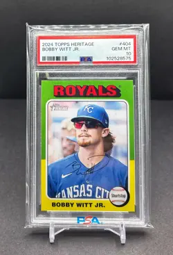 2024 Topps Heritage - BOBBY WITT JR - Base Card - KC Royals #404 PSA 10 - Image 1