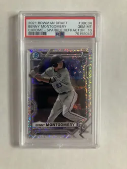 2021 Bowman Draft Chrome Benny Montgomery Sparkle Refractor Non Auto PSA 10 - Image 1