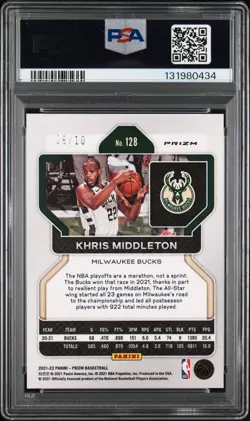 2021 PANINI PRIZM GOLD SHIMMER #128 KHRIS MIDDLETON 6/10 PSA 10 - Image 2