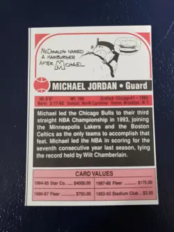 Michael Jordan Chicago Bulls White Border MAGAZINE PRICE GUIDE RARE ODDBALL - Image 2