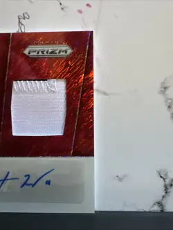 2025 Panini Prizm TreVeyon Henderson Red Shimmer Rookie Patch Auto /35 Patriots - Image 3