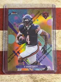 2025 Topps Finest D’Andre Swift GOLD 32/50 RC Bears Peel And Remove Protector - Image 1