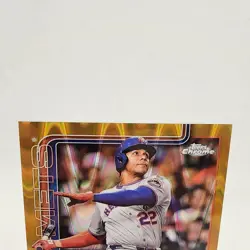 2025 Topps Chrome Gold RayWave Refractor Juan Soto 50/50 Bookend! New York Mets - Image 3